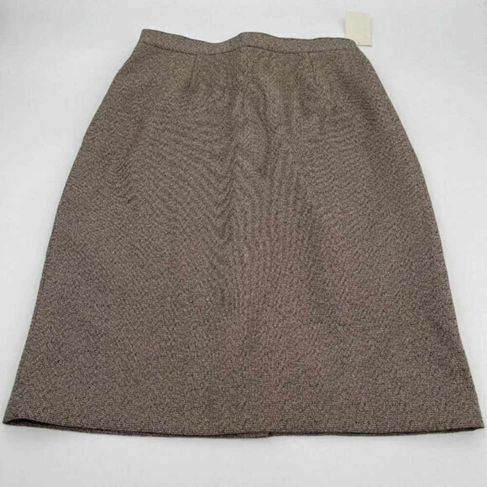 Sag Harbor Suit Skirt 10 Womens Brown Lined Straight Pencil Business Casual New